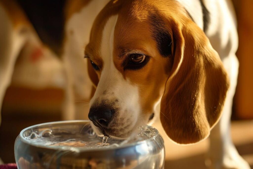Cachorro bebendo água